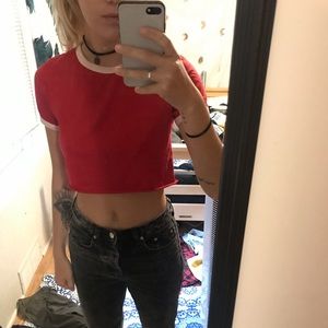 Red crop top
